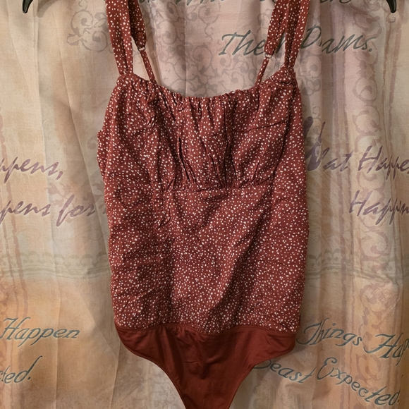 Abercrombie & Fitch Tops - Abercrombie & Fitch Red Polka Dot Bodysuit